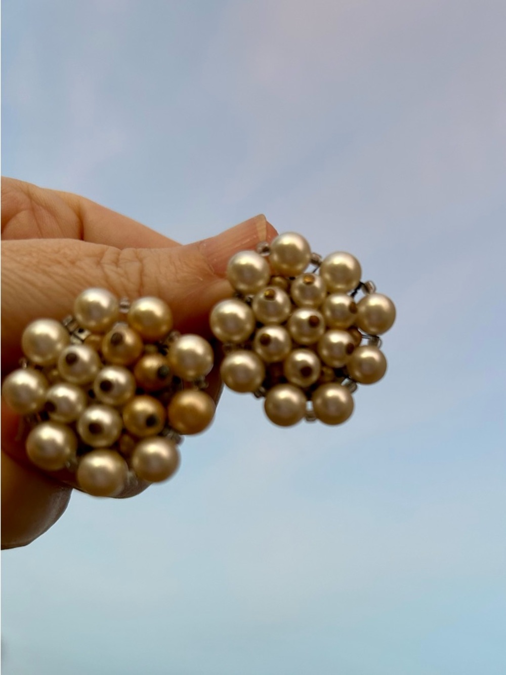 Antique Pearl Earrings Japanese faux pearl Clip On Earring